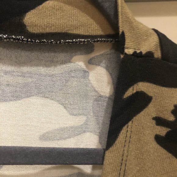 Green Camo Long Cardigan / Kimono - Picture 3 of 4